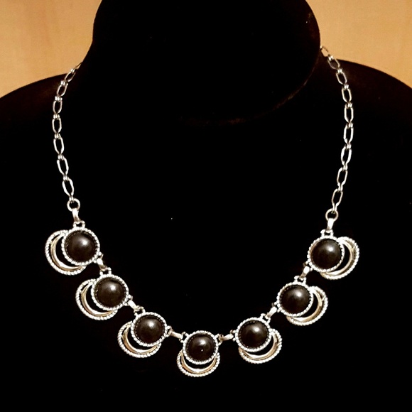 Black and Silver Choker Necklace - Picture 2 of 2